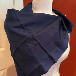 Elegant Navy Blue Silk Scarf